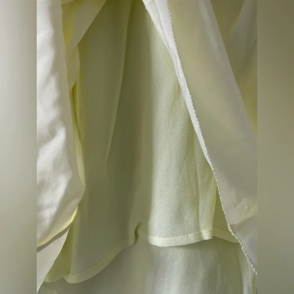 Free People 🌸 Follow Along Silk Mini Dress Yellow Size 2 - Picture 14 of 17